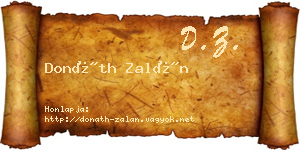 Donáth Zalán névjegykártya