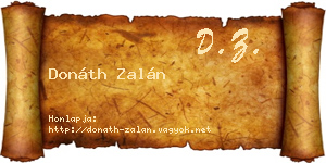 Donáth Zalán névjegykártya